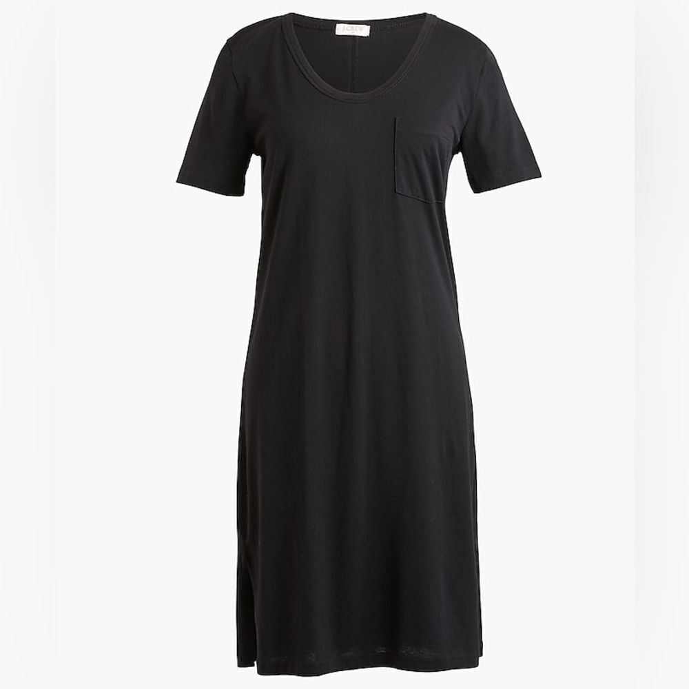 J. Crew Factory Short Sleeve Black Pullover Cotton T-Shirt Dress. XS. NWOT.